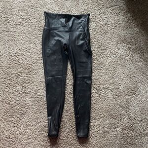 SPANX Faux Leather Very Black Leggings